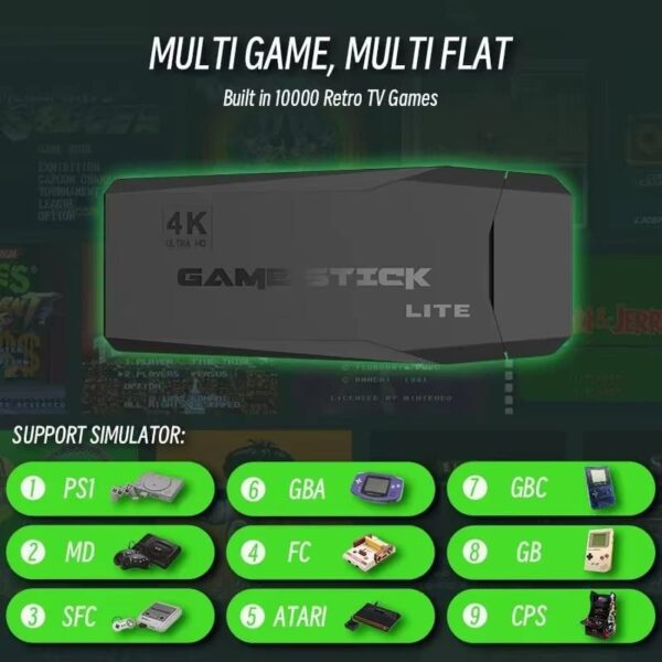 M8 Retro Classic Video Console Game Stick With 64G 4K 10000 Games - Image 5