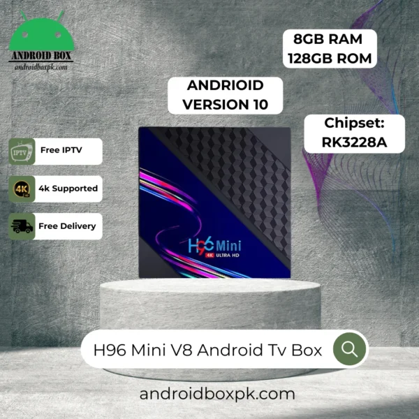 H96 Mini V8 Smart Android Tv Box Rockchip with 8Gb & 128Gb - Image 3