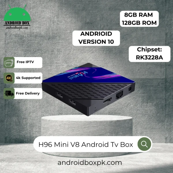 H96 Mini V8 Smart Android Tv Box Rockchip with 8Gb & 128Gb - Image 4