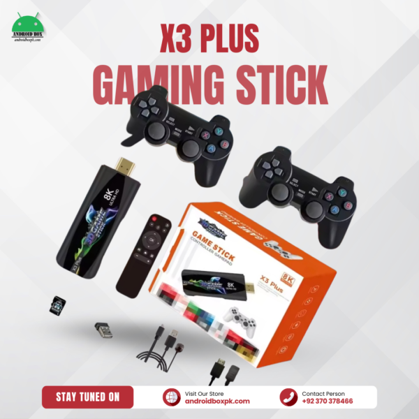 X3 Plus Gaming Stick - Android 12 Retro 4K Console with Dual Wireless Controllers - Image 2