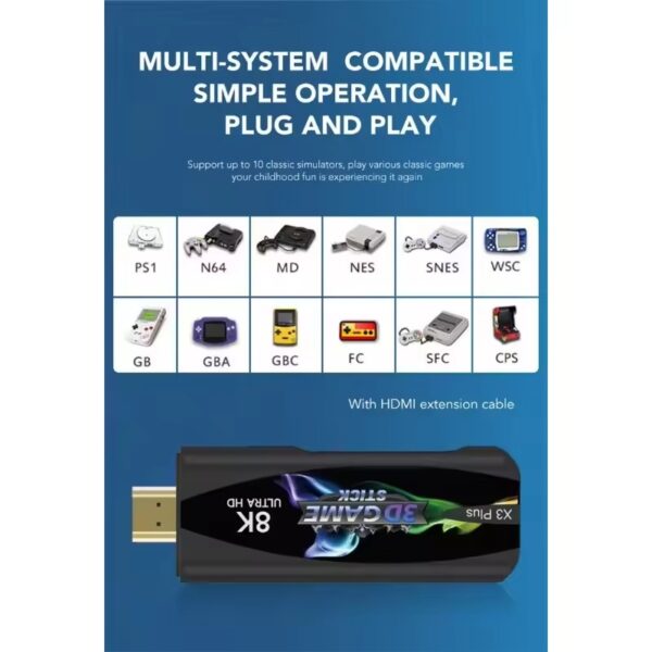 X3 Plus Gaming Stick - Android 12 Retro 4K Console with Dual Wireless Controllers - Image 5