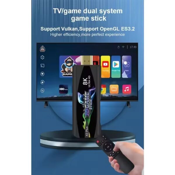 X3 Plus Gaming Stick - Android 12 Retro 4K Console with Dual Wireless Controllers - Image 4