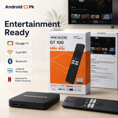 GT-100 Android Tv Box – 8Gb Ram 128Gb – Android 14 – Google Voice Assistant with GTV UI