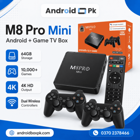M8 Pro Mini Android Plus Game TV Box 64GB with 20,000+ Games