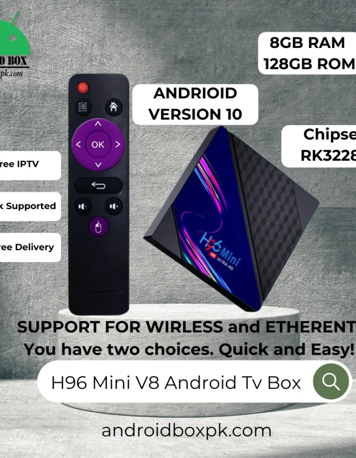 H96 Mini V8 Smart Android Tv Box Rockchip with 8Gb & 128Gb